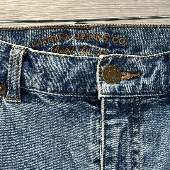 Lauren Jeans Co Ralph Lauren Womens 10 Cotton Stretch Straight Leg Pockets Logo - Picture 4 of 9